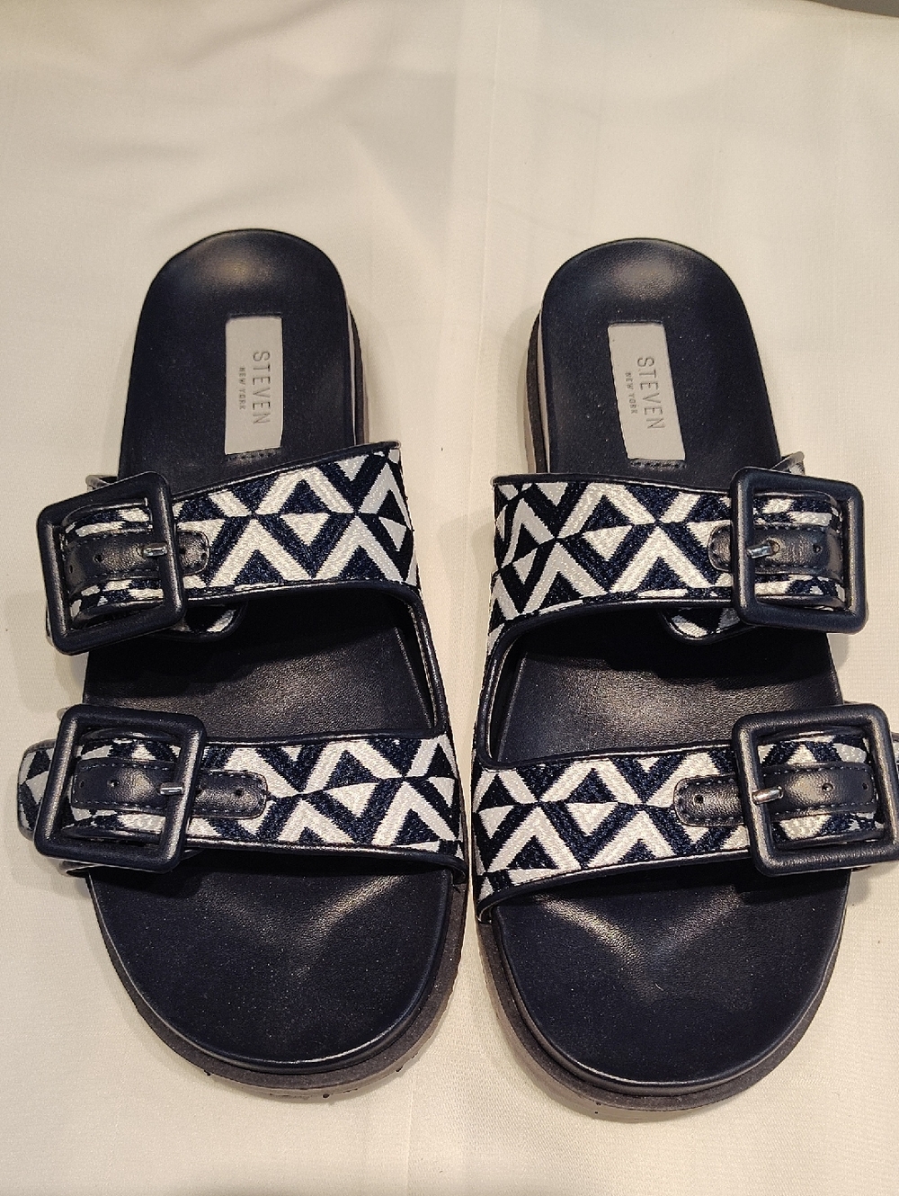 Seven7 Black Slide Sandals by STEVEN